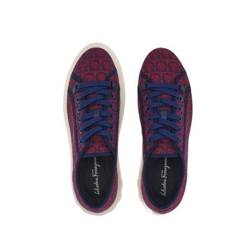 SALVATORE FERRAGAMO GANCINI SNEAKER MELAGRANA FABRIC DARK BLUE