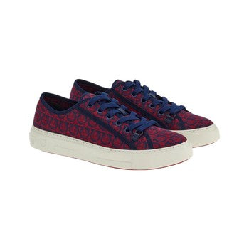 SALVATORE FERRAGAMO GANCINI SNEAKER MELAGRANA FABRIC DARK BLUE