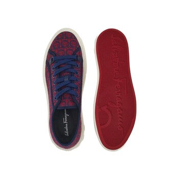SALVATORE FERRAGAMO GANCINI SNEAKER MELAGRANA FABRIC DARK BLUE