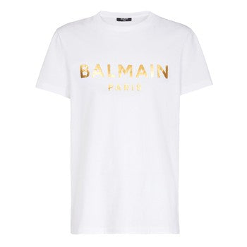 BALMAIN FOIL CLASSIC SS T-SHIRT WHITE/GOLD