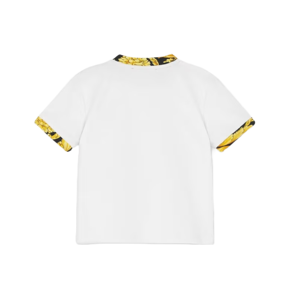 KIDS VERSACE BAROCCO BABY TSHIRT WHITE/BLACK/GOLD
