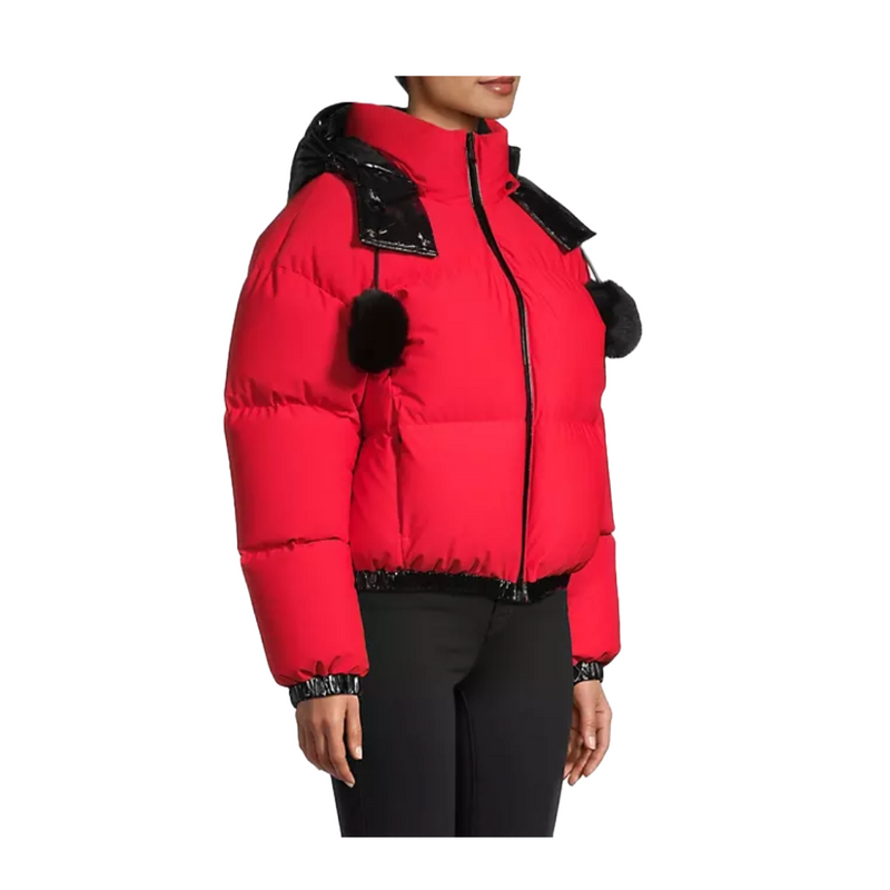 MOOSE KNUCKLES SPORT MASPETH CROPPED PUFFER RED