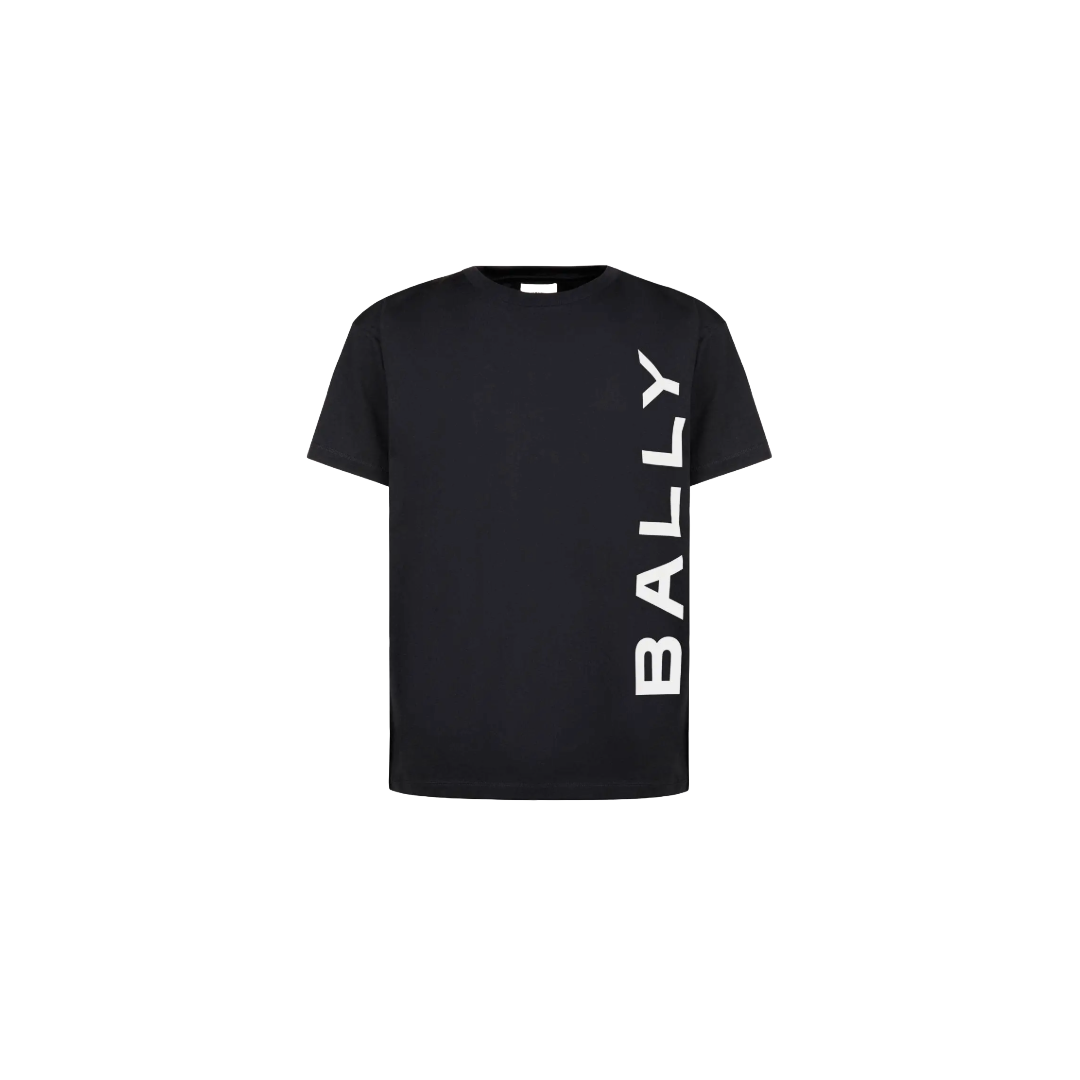 BALLY LOGO TSHIRT IN NAVY BLUE COTTON