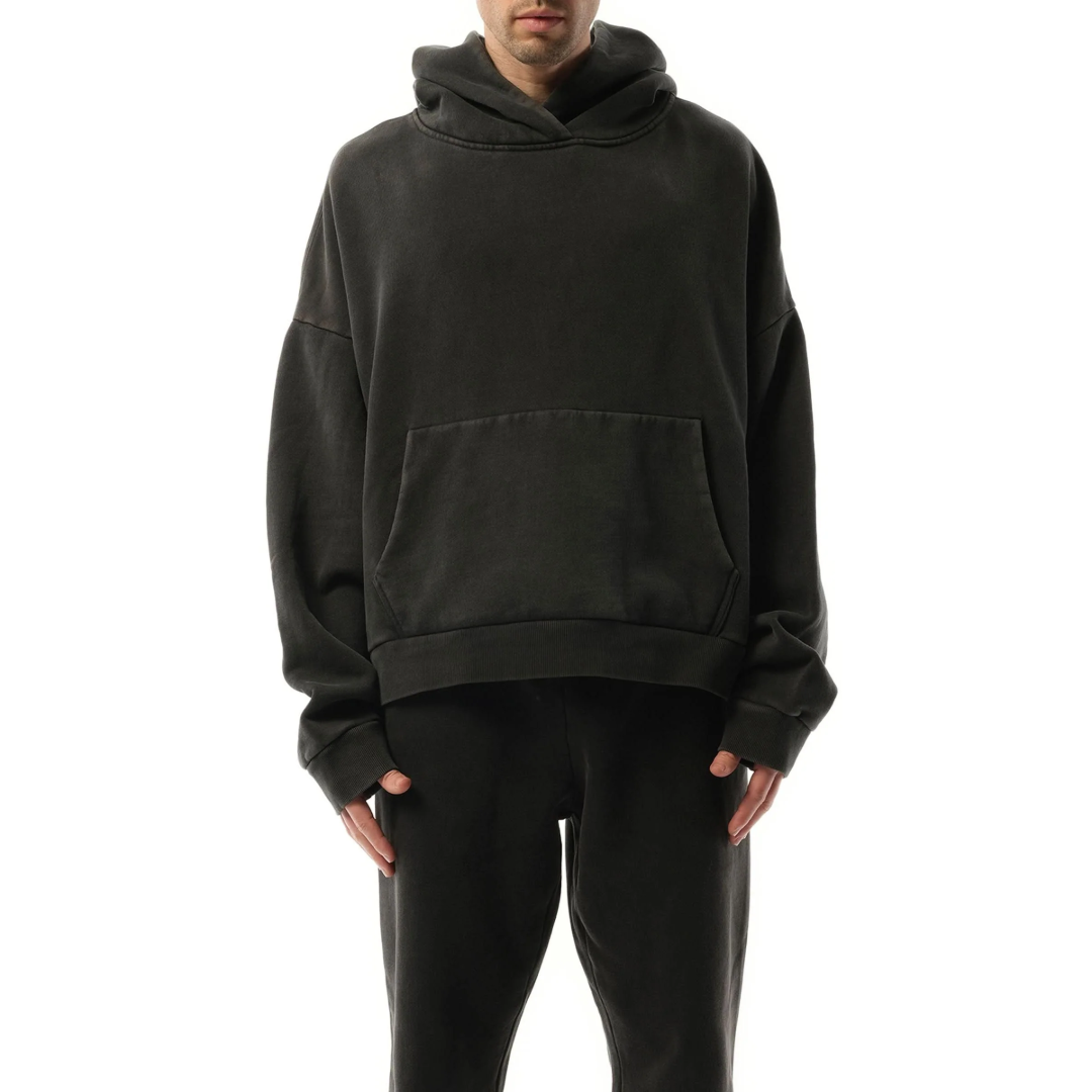 HEAVY HOOD IN WASHED BLACK