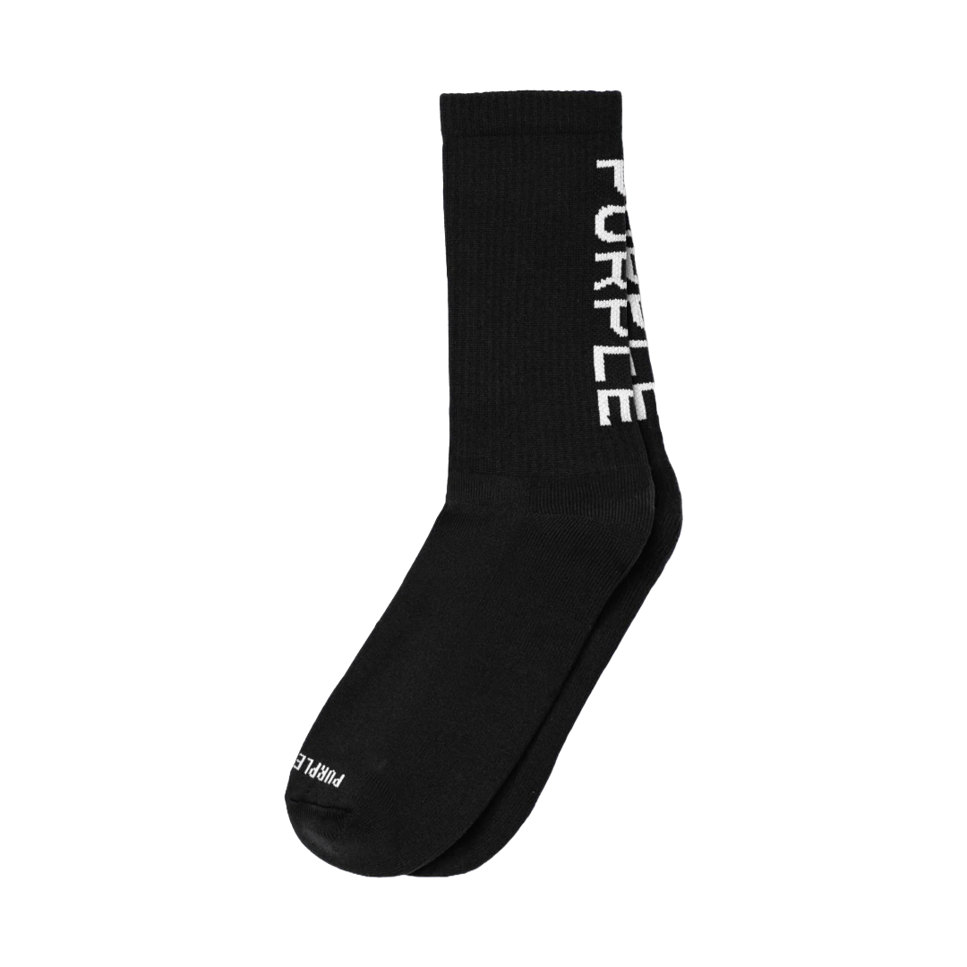 PURPLE BRAND CORE CREW SOCKS BLACK