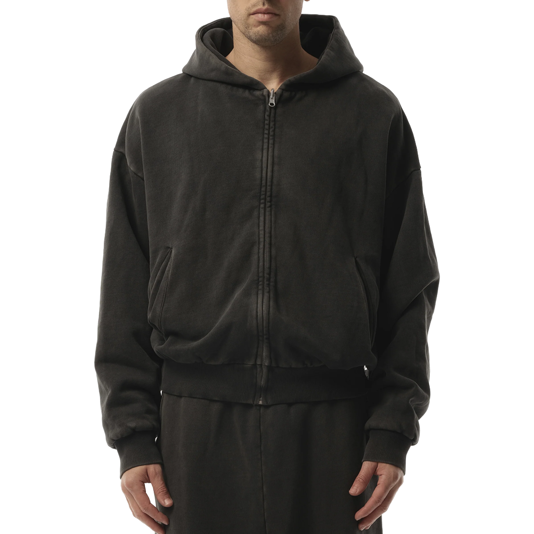 THERMAL HOOD IN WASHED BLACK