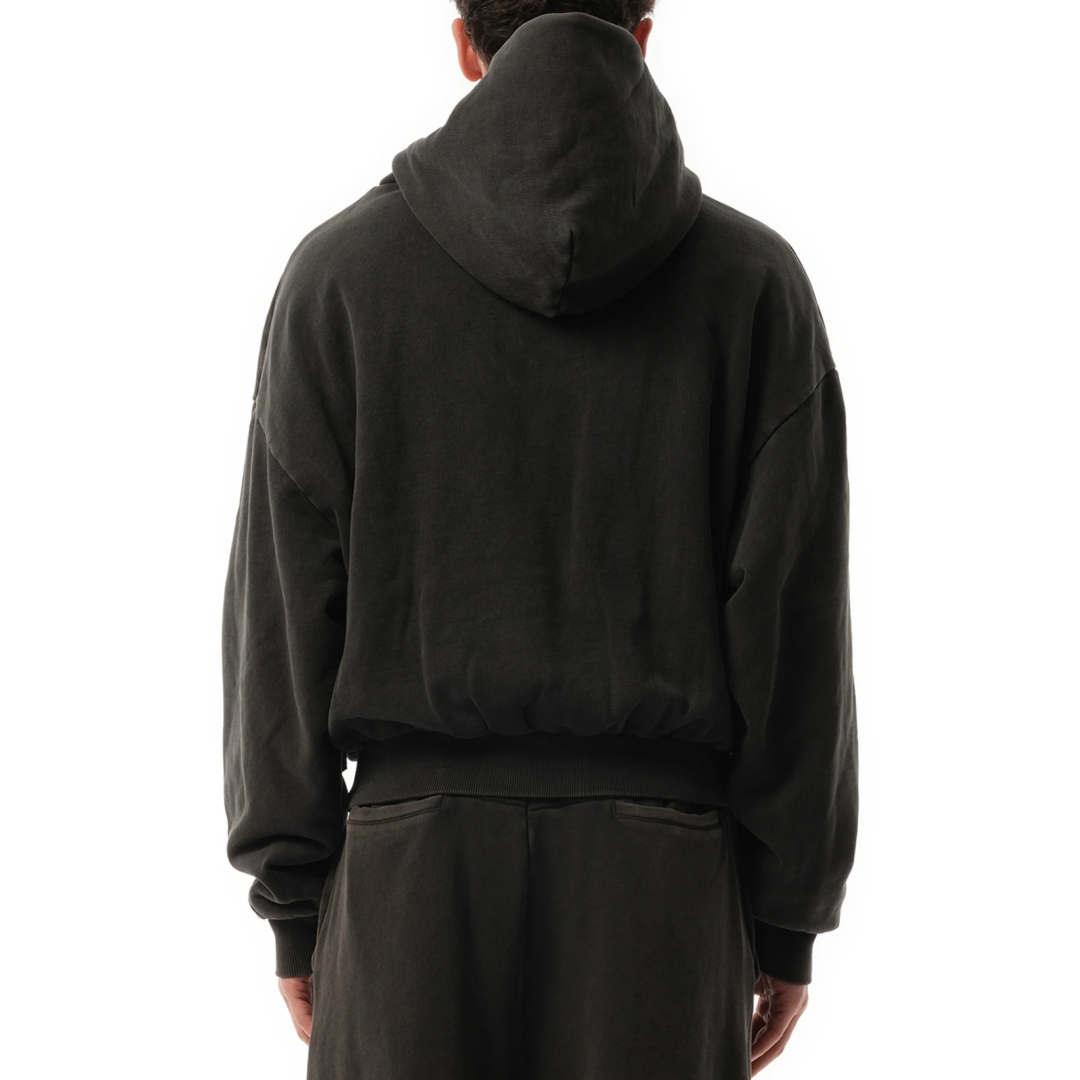 THERMAL HOOD IN WASHED BLACK