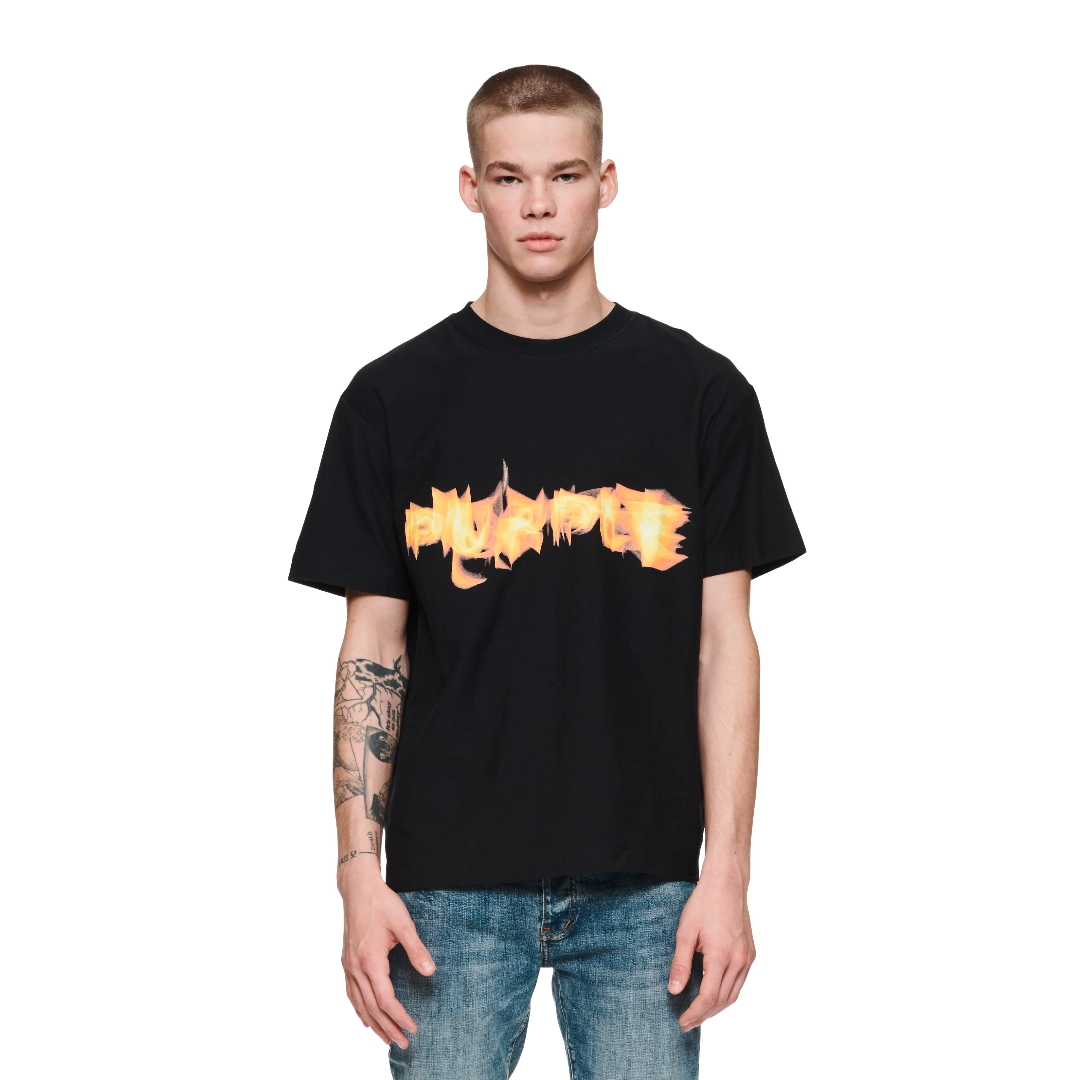 PURPLE BRAND BLACK INFERNO FIRE TEE