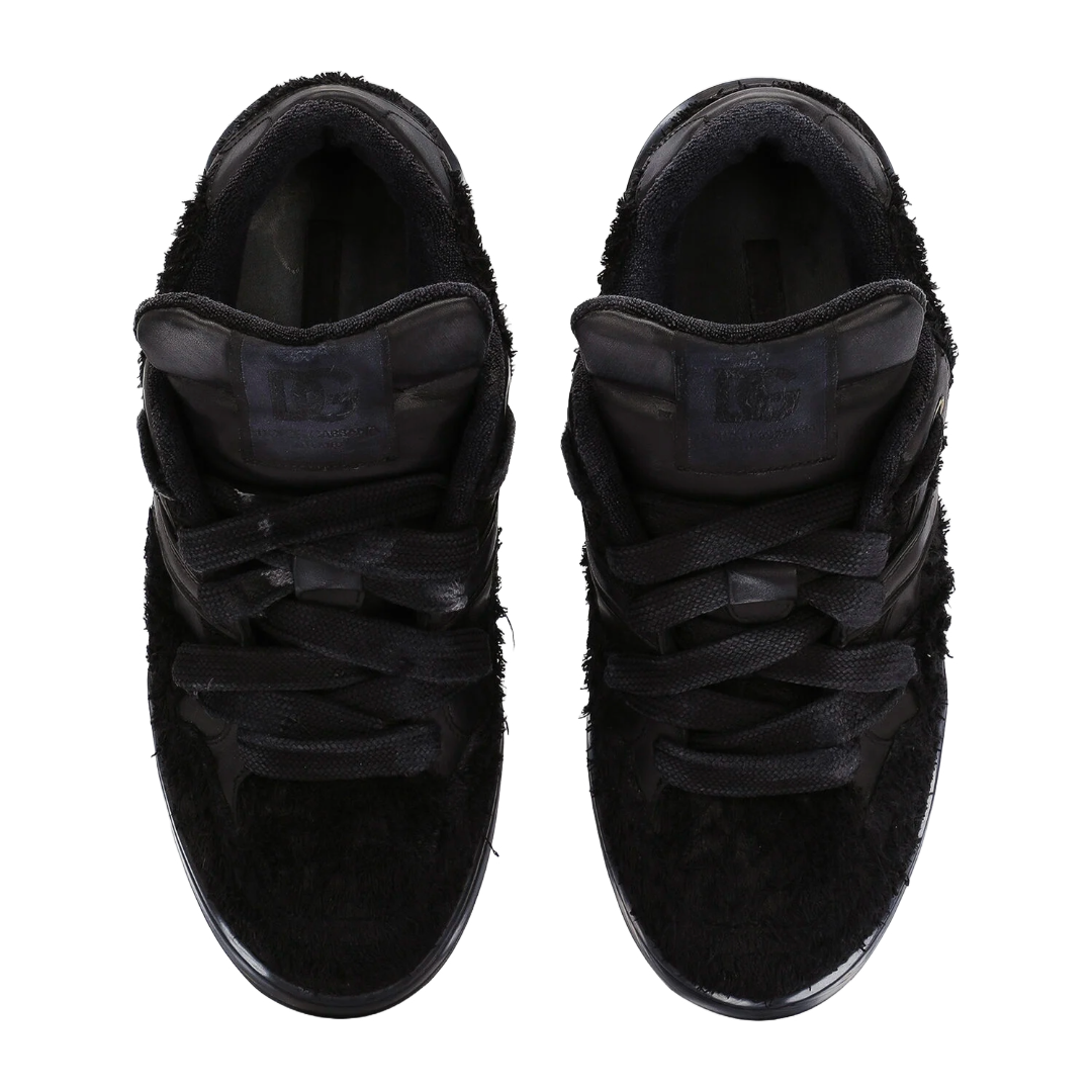 DOLCE & GABBANA TERRYCLOTH ROMA SNEAKERS BLACK
