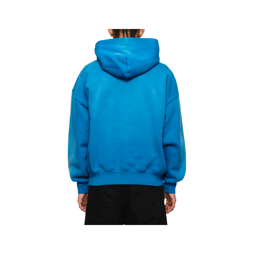 PURPLE BRAND CUTOUT WORDMARK OVERSIZED HOODIE BLUE