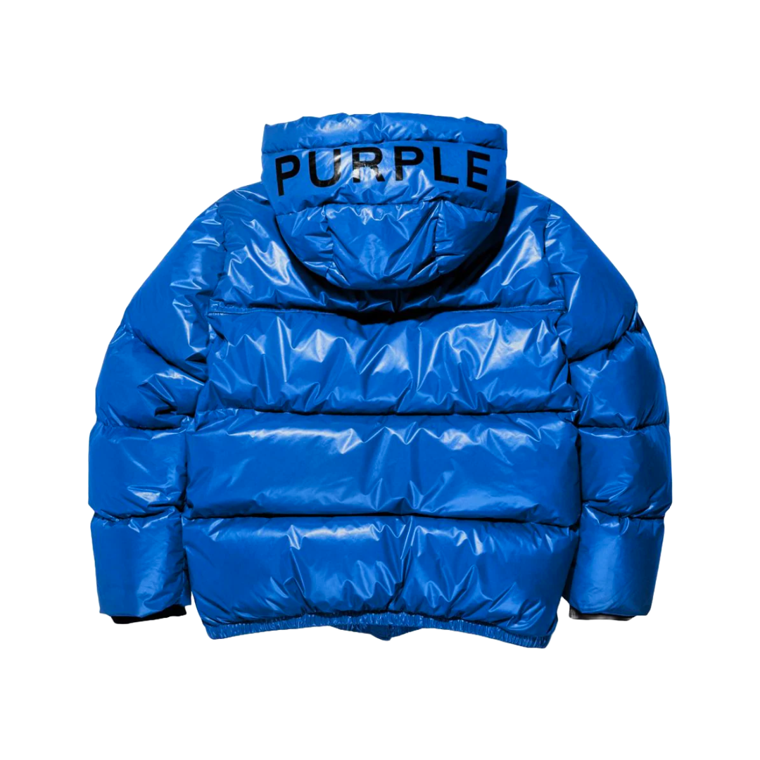 PURPLE BRAND NYLON PUFFER JACKET BLUE
