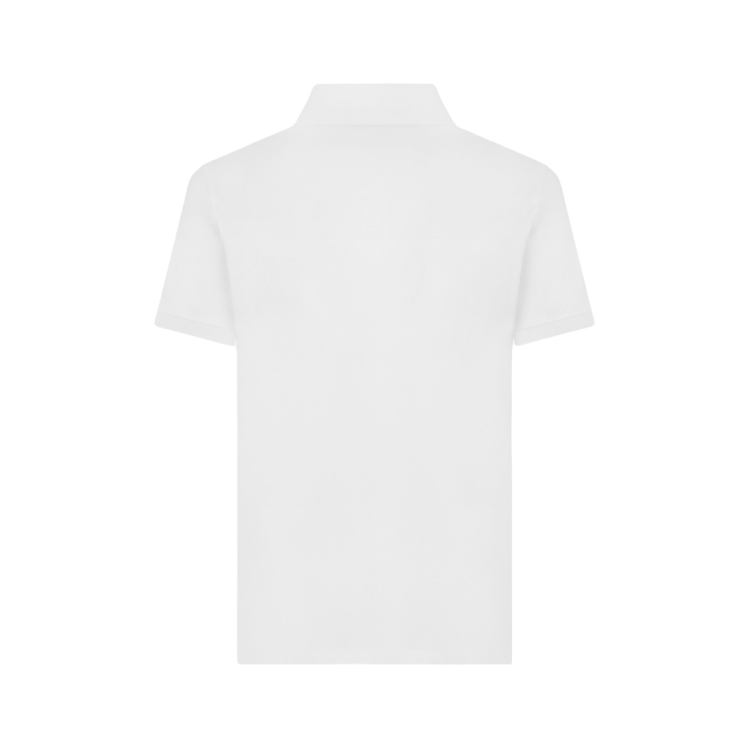 DOLCE & GABBANA COTTON POLO-SHIRT WITH BRANDED TAG WHITE