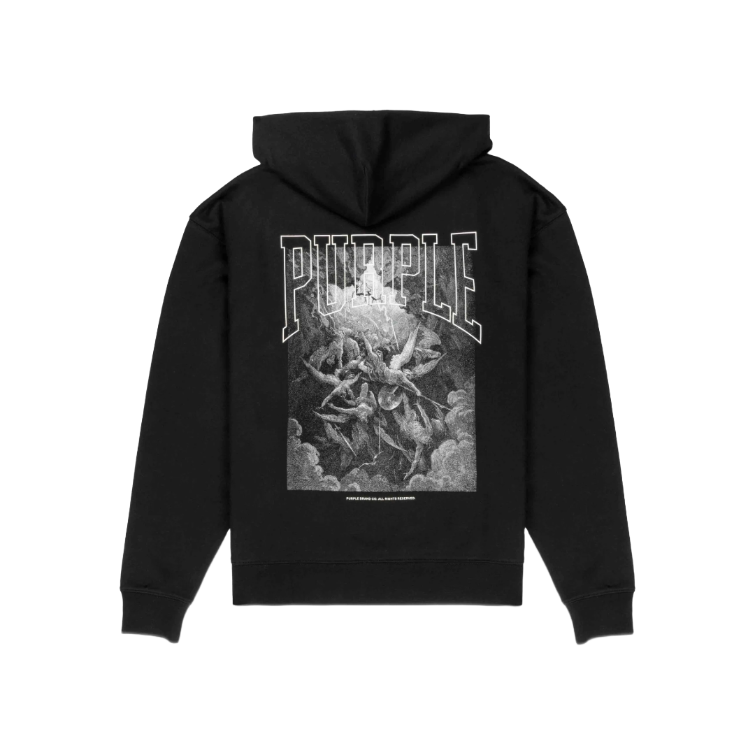 PURPLE BRAND FALLEN FRENCH TERRY HOODY BLACK