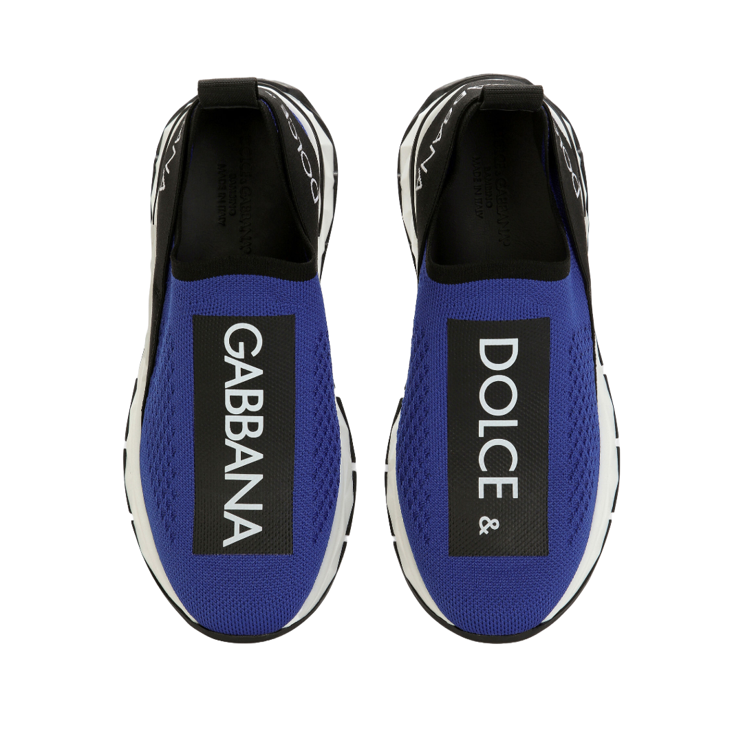 DOLCE & GABBANA KIDS STRETCH MESH SORRENTO 2.0 SNEAKERS BLUE/BLACK