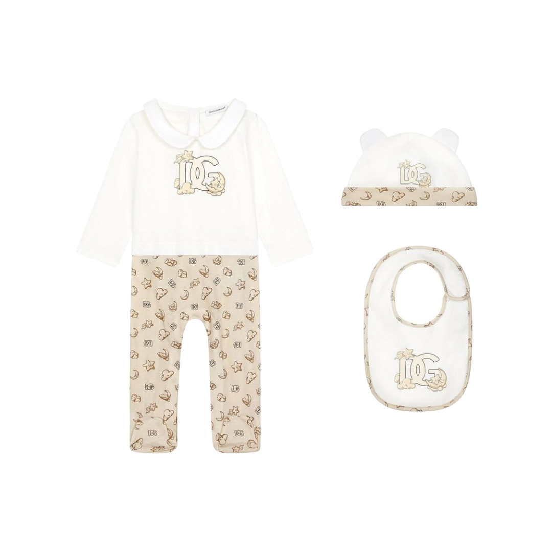 MOON AND STAR PRINT DG LOGO BABY SET