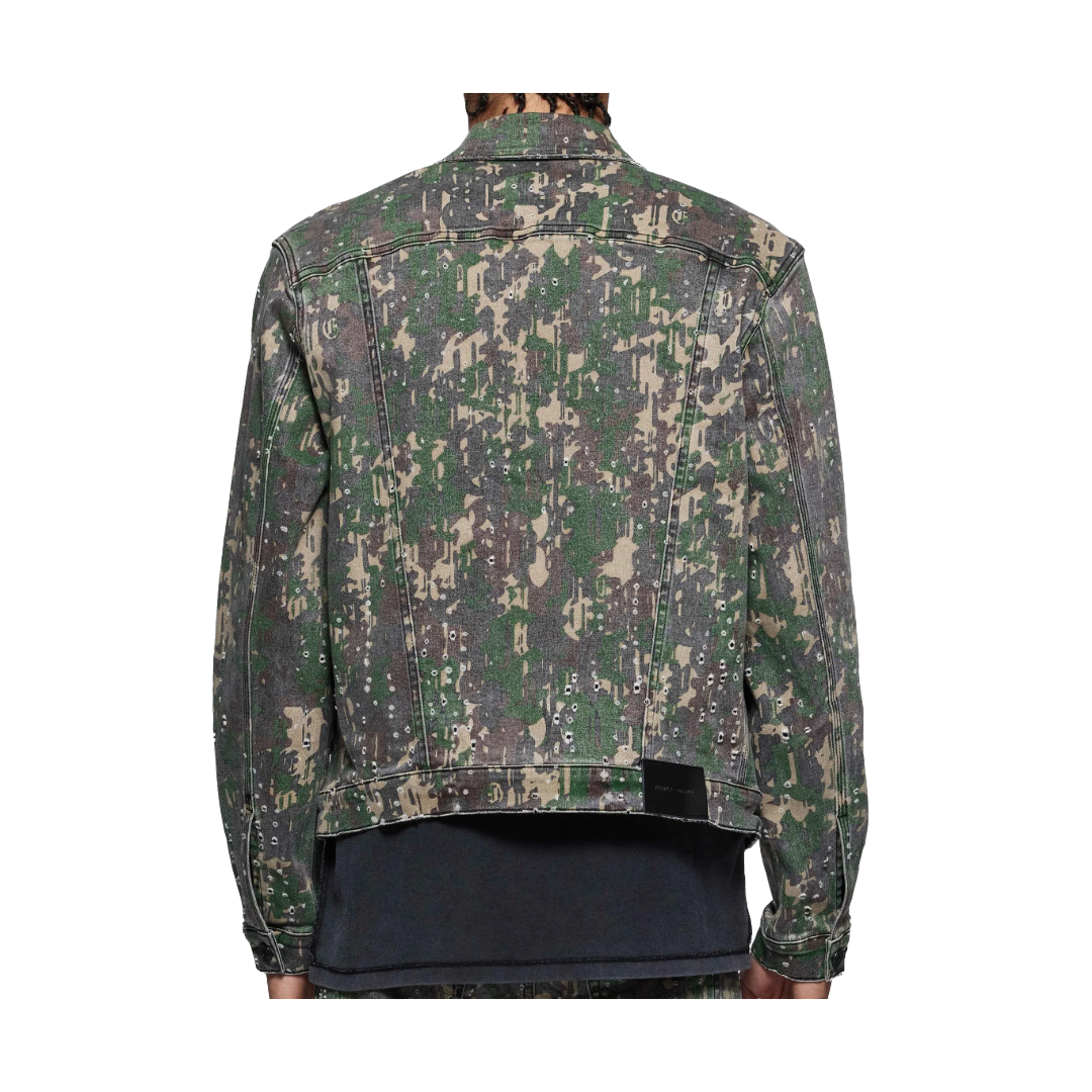 P024 MILITAIRE BUCKSHOT TRUCKER JACKET GREEN