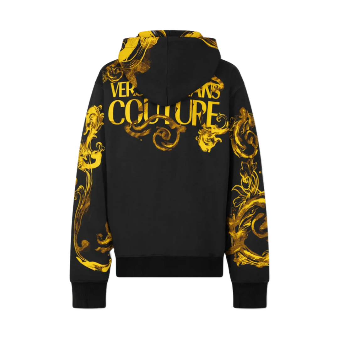 WATERCOLOR BAROQUE COUTURE HOODIE BLACK
