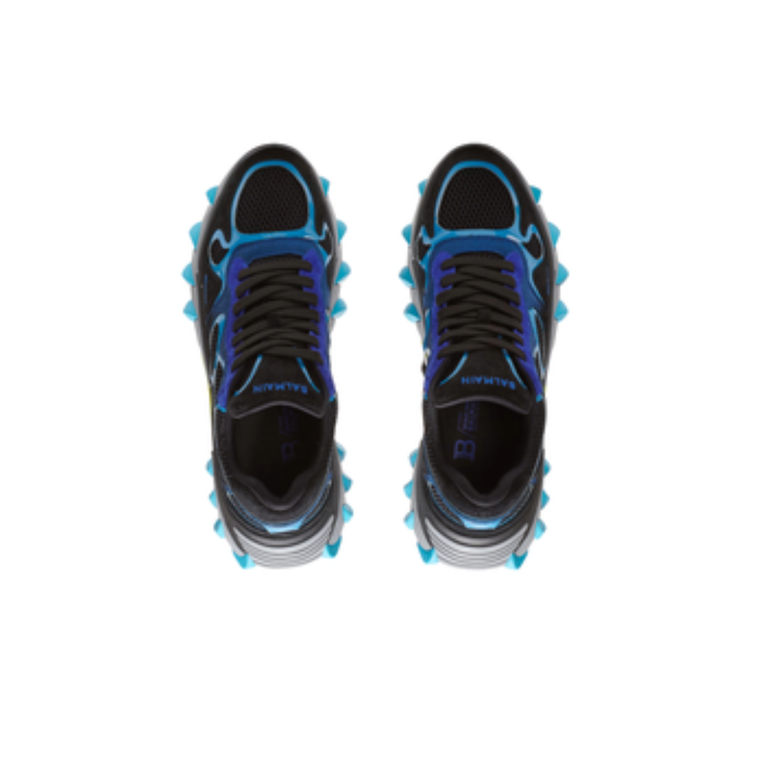 BALMAIN B-EAST TRAINERS IN LEATHER AND MESH MULTICOLOR