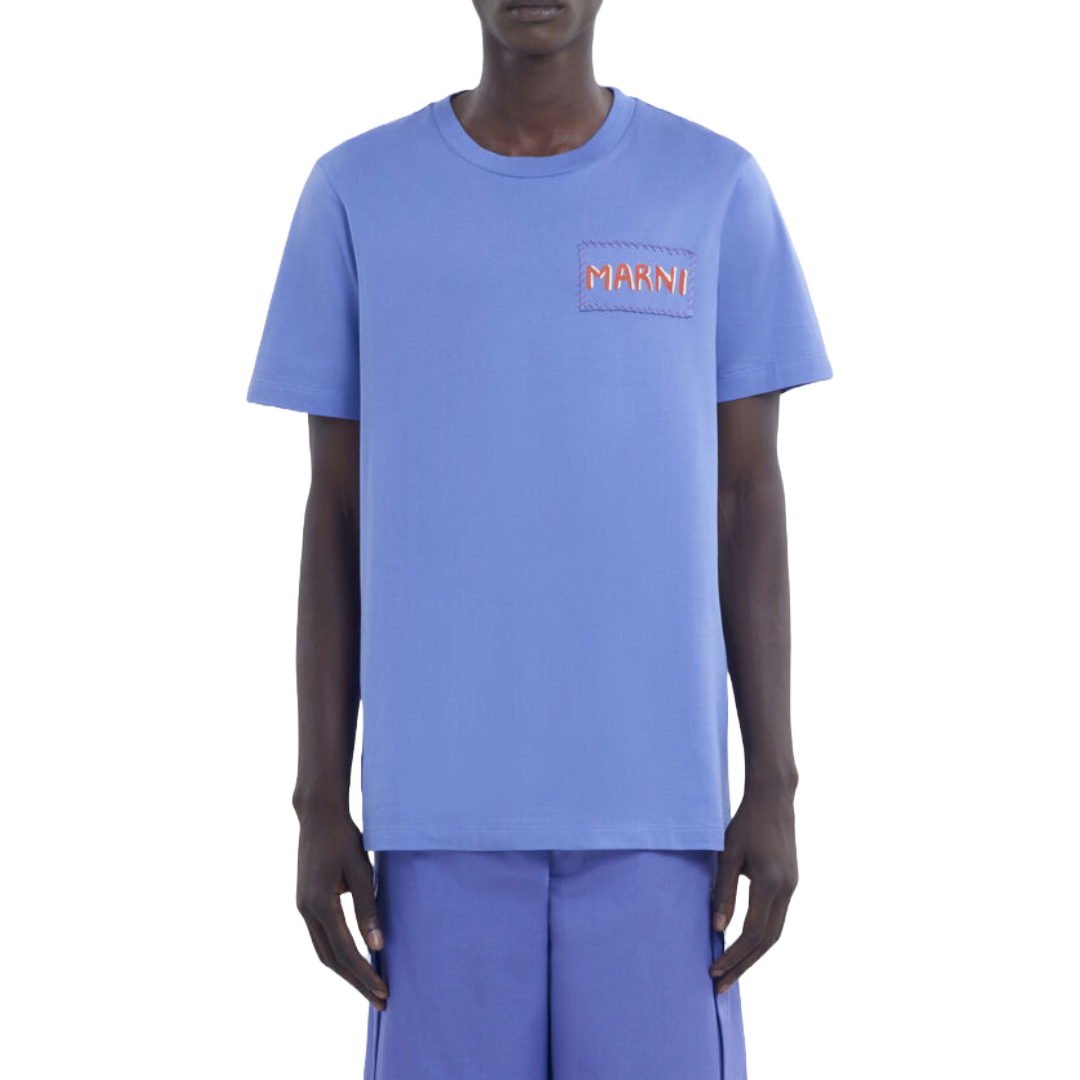INDIGO CREW NECK T-SHIRT BLUE