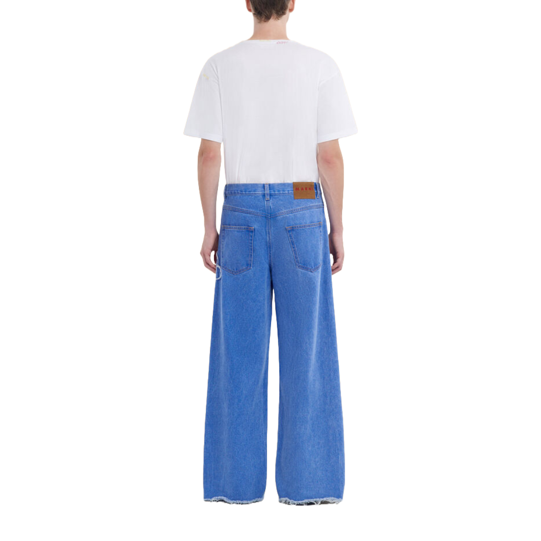 MID RISE BLUE JEANS WITH PATCH DETAIL