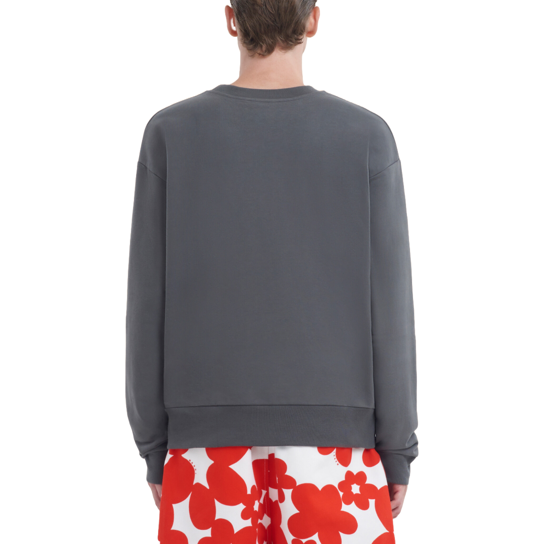 GREY JERSEY SWEATSHIRT WITH MARNI CAOS LOGO
