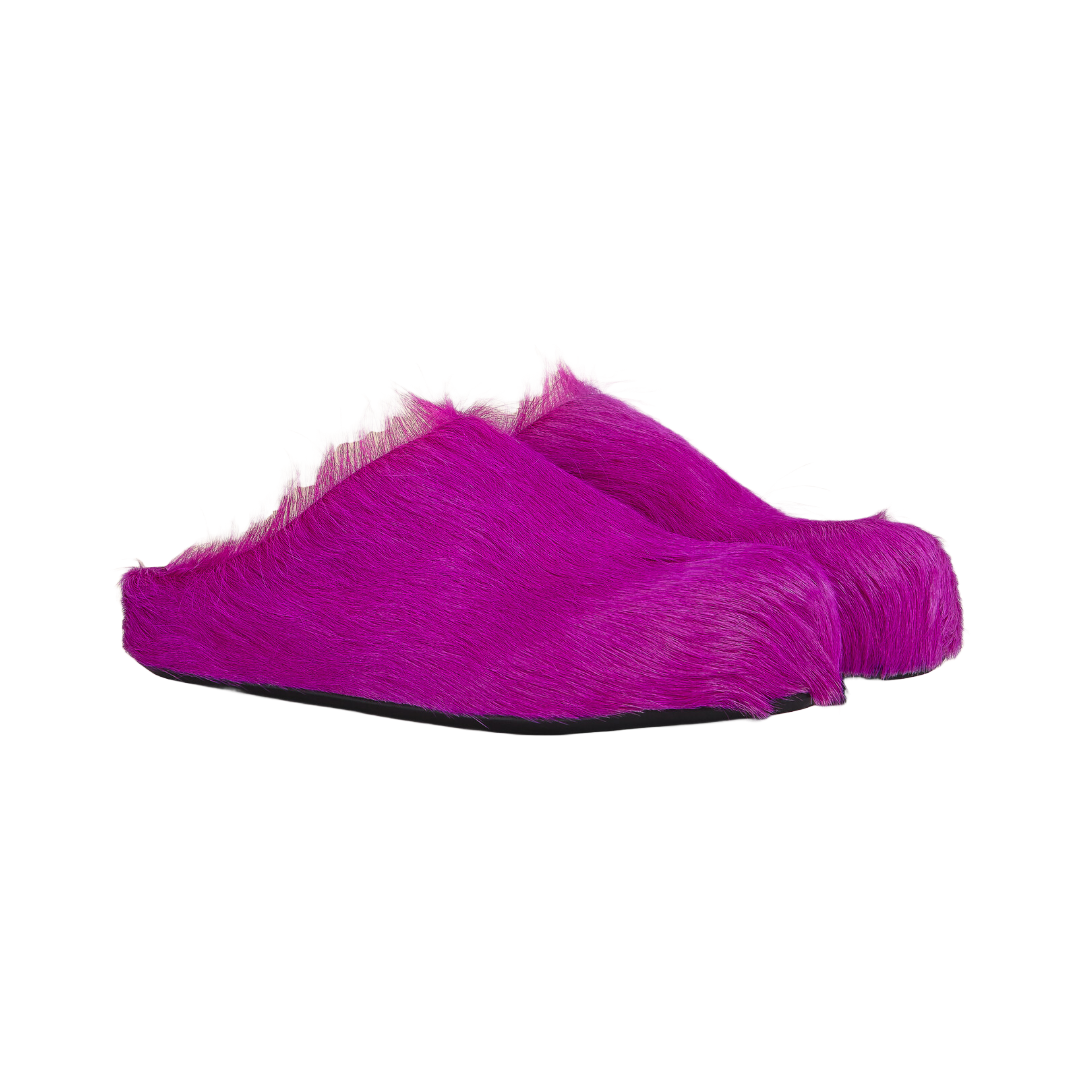 FUSCHIA LONG-HAIR CALFSKIN FUSSBETT SABOT