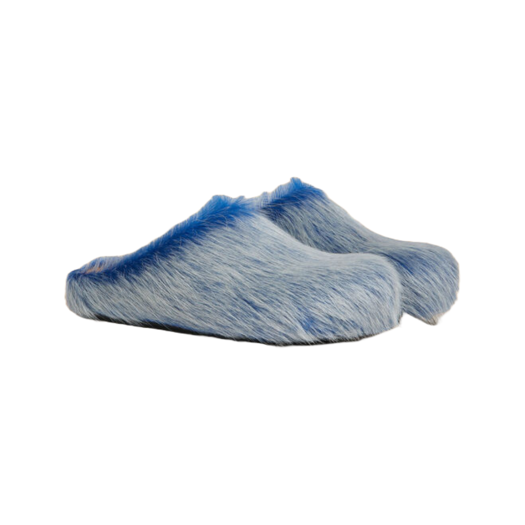 INDIGO LONG HAIR CALFSKIN FUSSBETT SABOT