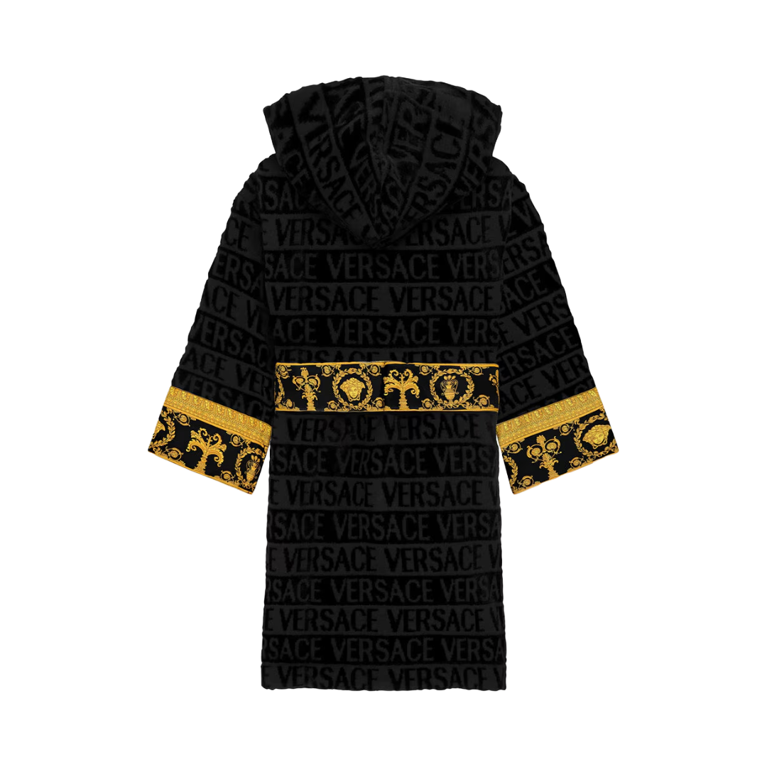 BAROQUE KIDS BATHROBE BLACK