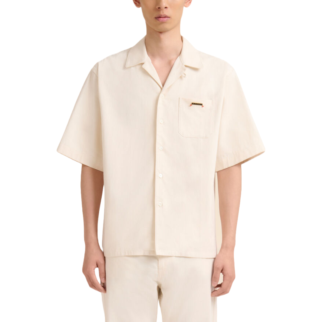 CREAM DENIM SHIRT WITH TRUNAKAROO PLAQUE