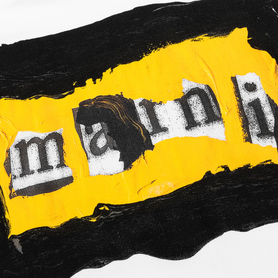 PAINTED ON COLLAGE YELLOW LOGO HOODIE