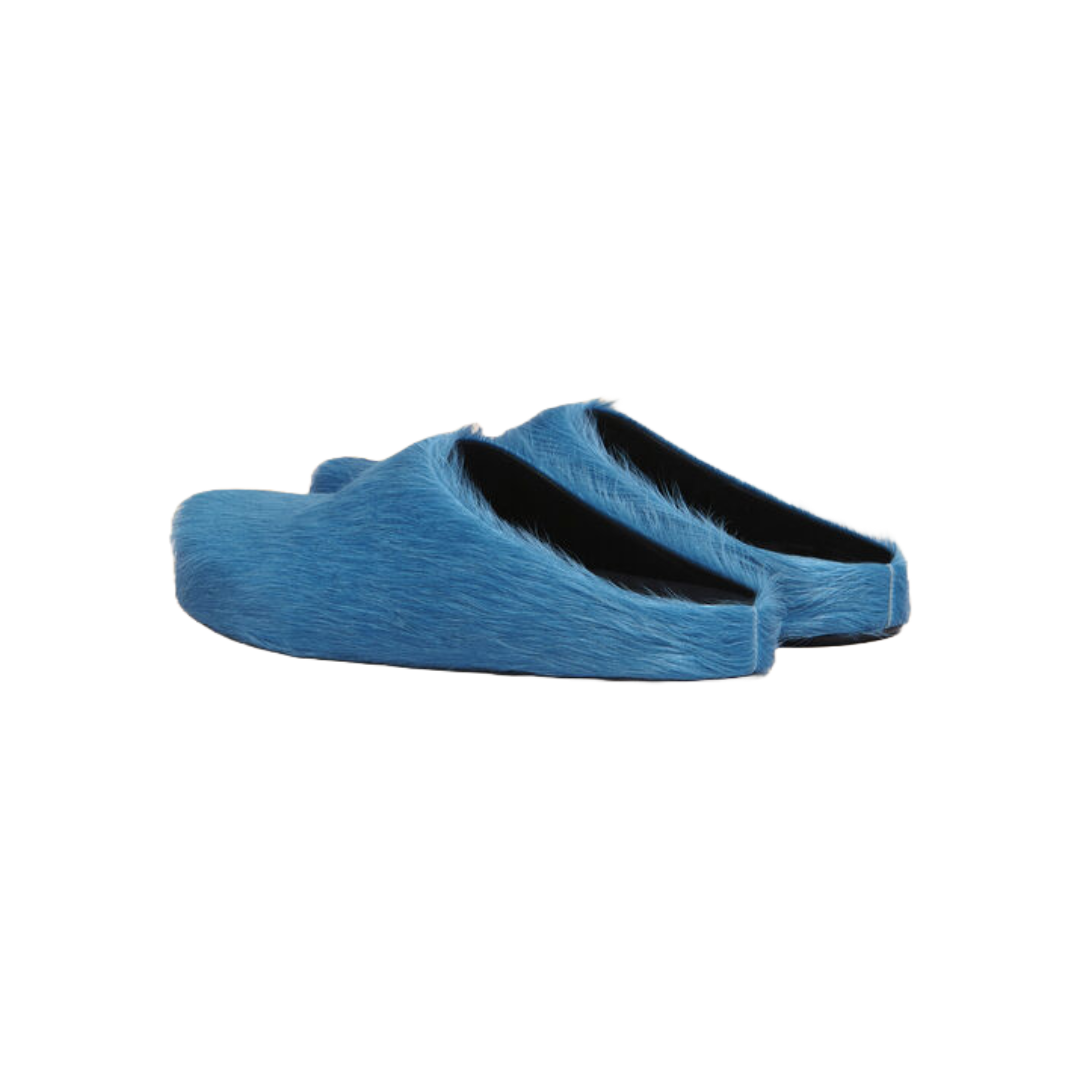 BLUE LONG HAIR CALFSKIN FUSSBETT SABOT