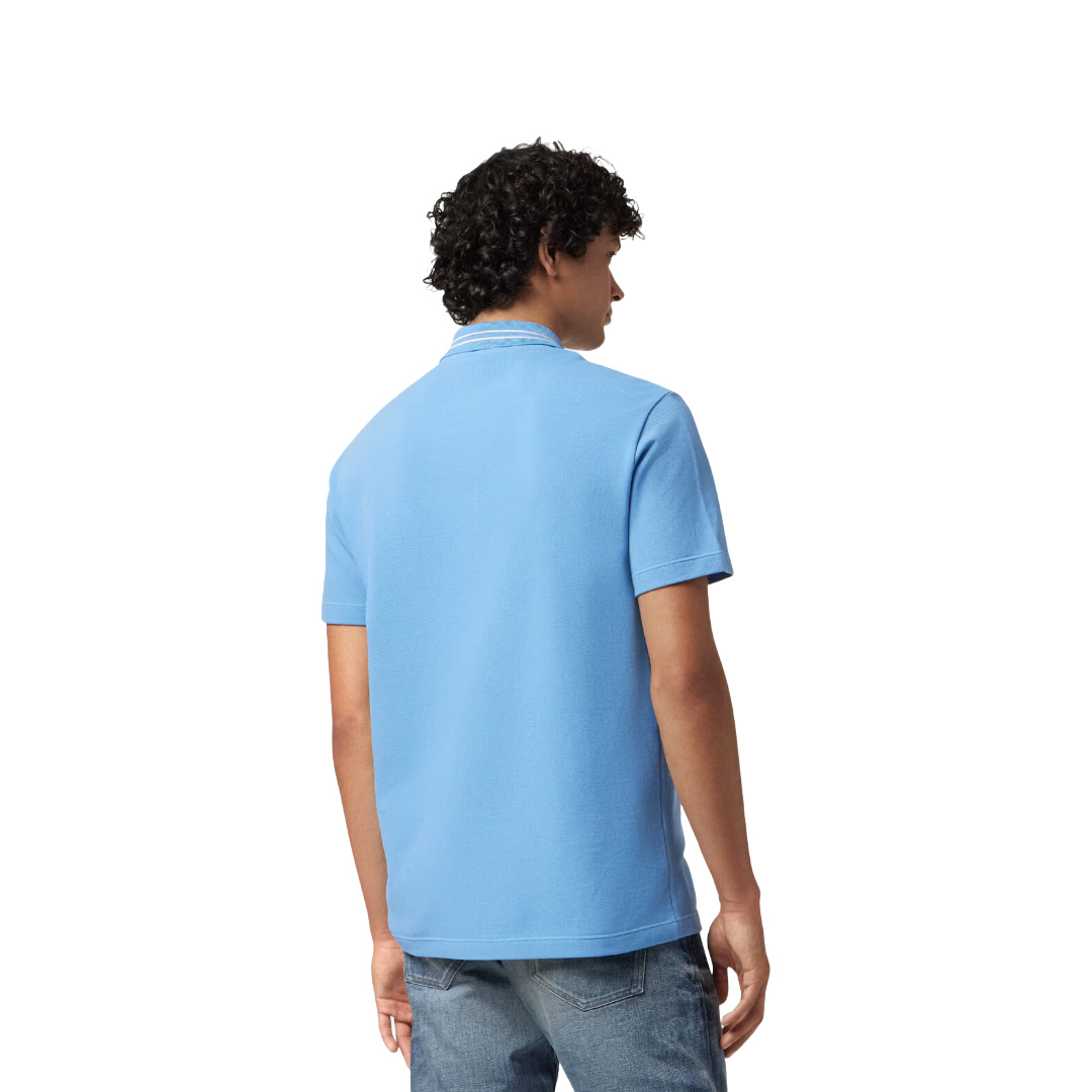 EMBROIDERED MEDUSA POLO SHIRT BLUE