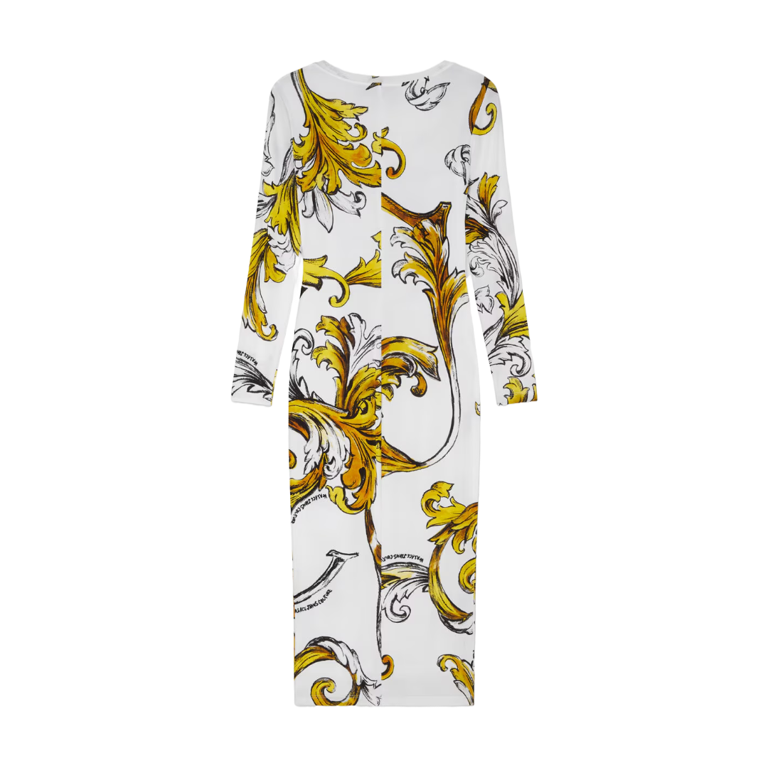 OUTLINE BAROCCO MIDI DRESS WHITE