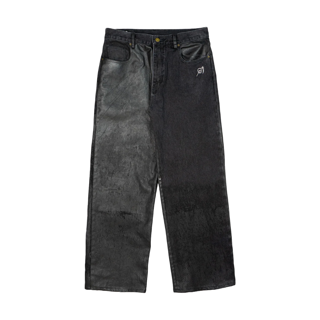 BAGGY PRINTED JEANS BLACK/RED