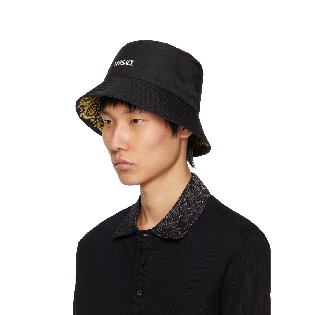 REVERSIBLE BUCKET HAT BLACK/GOLD