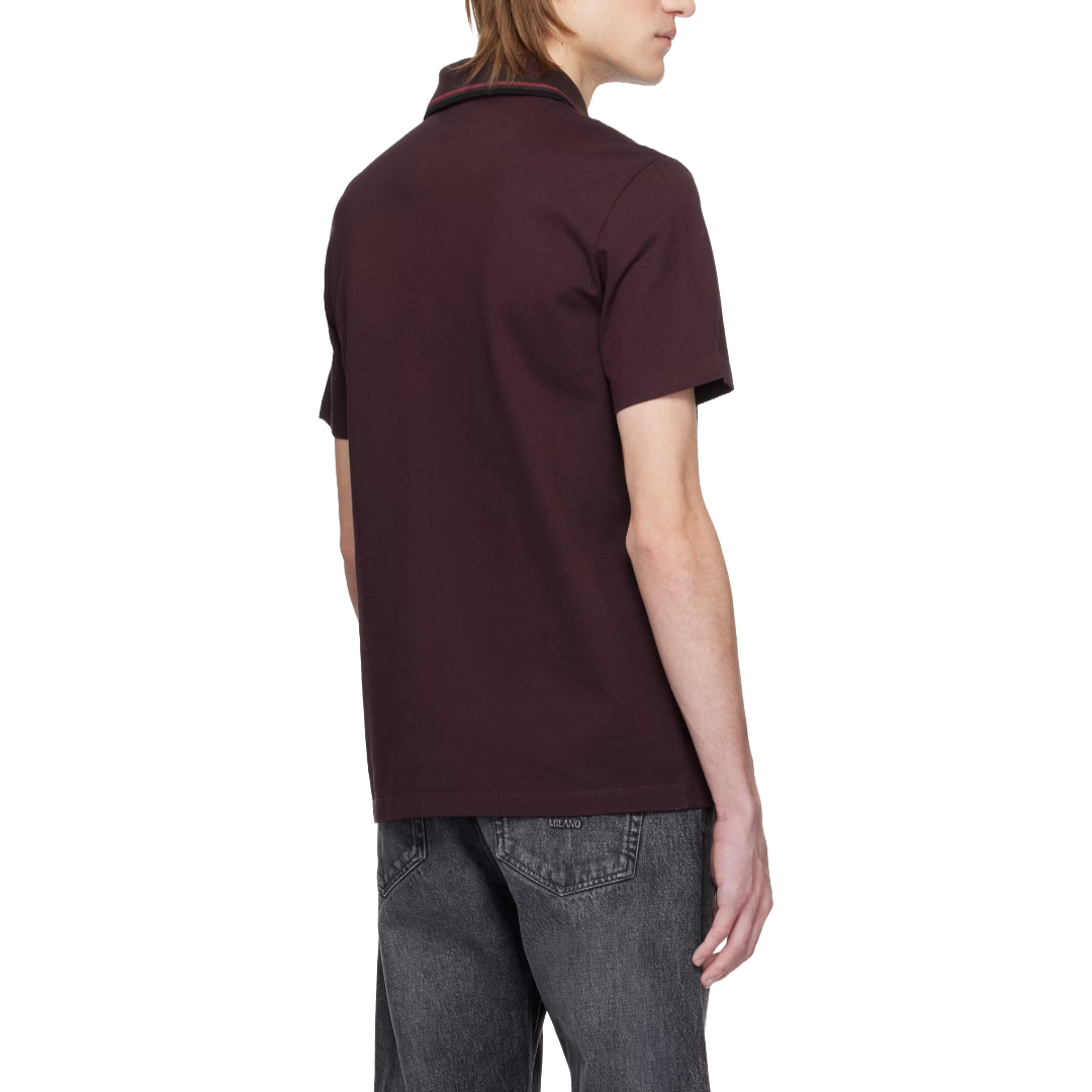 VERSACE BURGUNDY PIQUE POLO