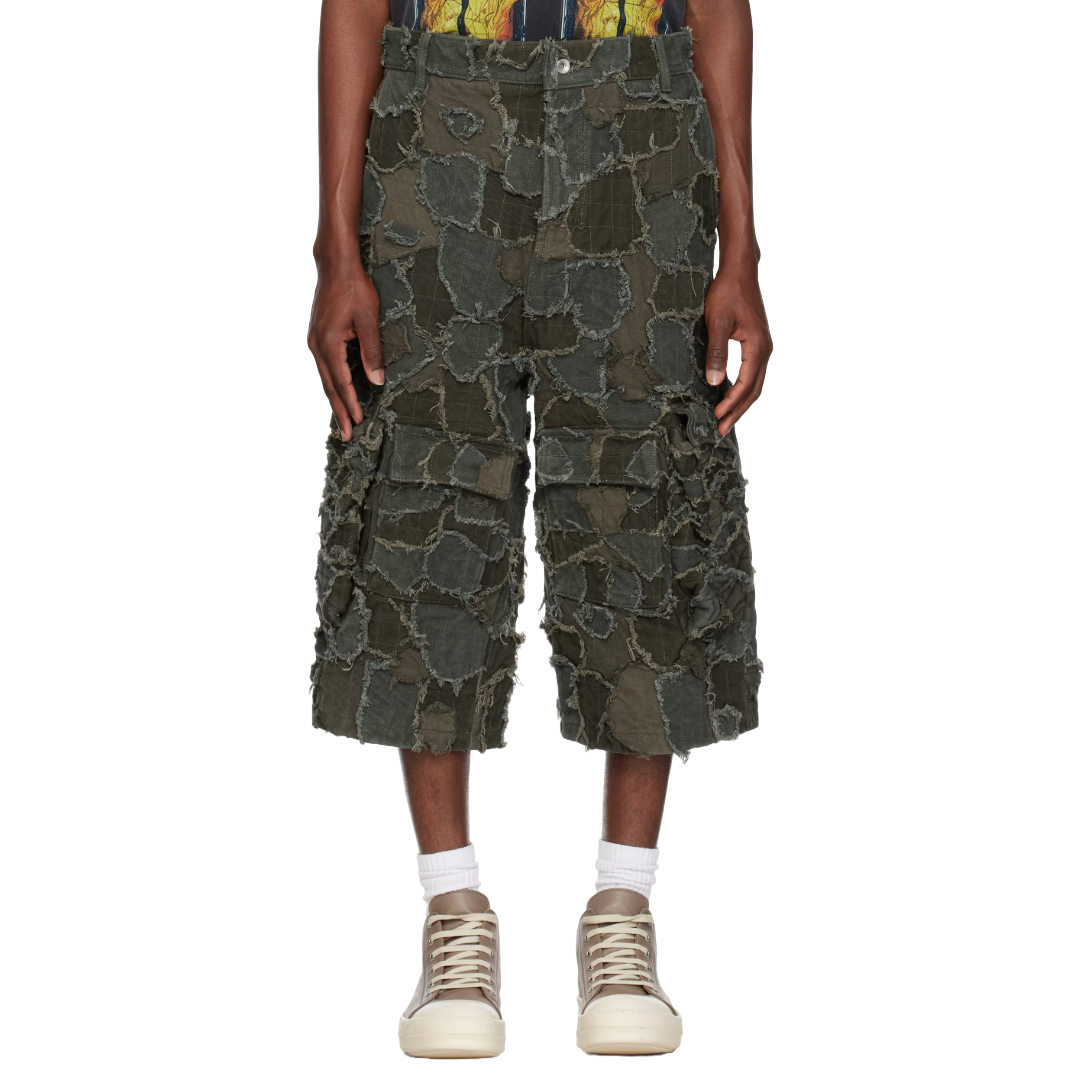 GREEN FIELD CAMO CARGO SHORTS
