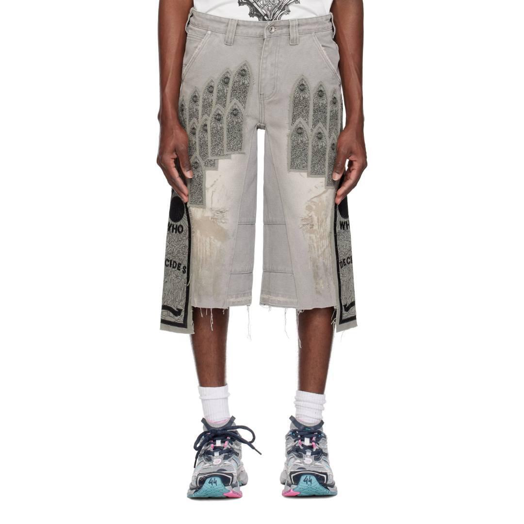 PATCH ARCHED CARPENTER SHORTS GRAY