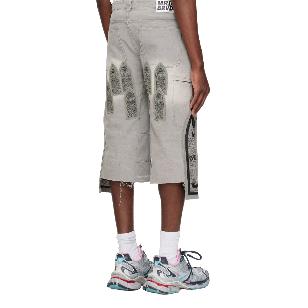 PATCH ARCHED CARPENTER SHORTS GRAY