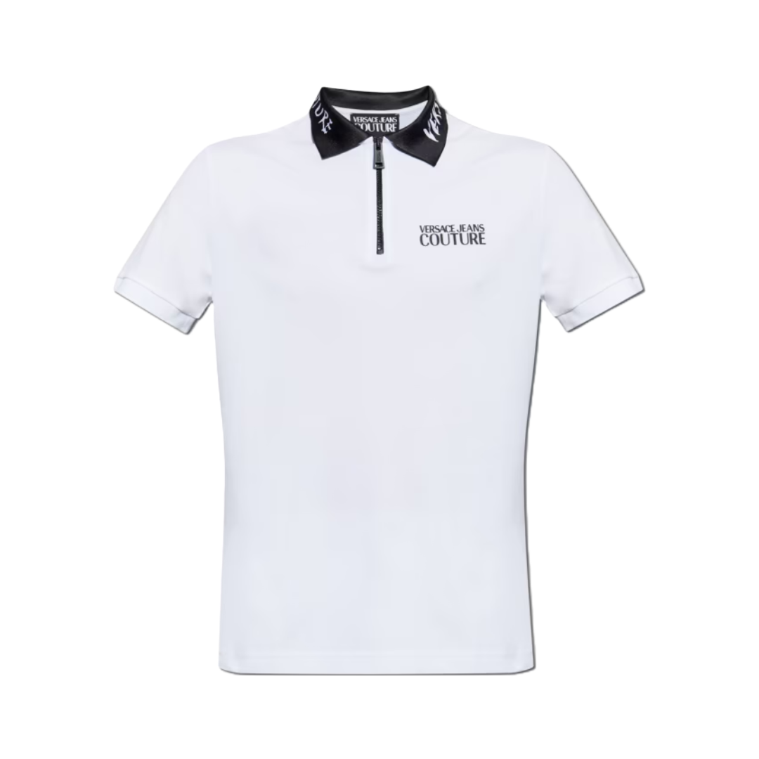 WHITE POLO WITH PRINTED LOGO