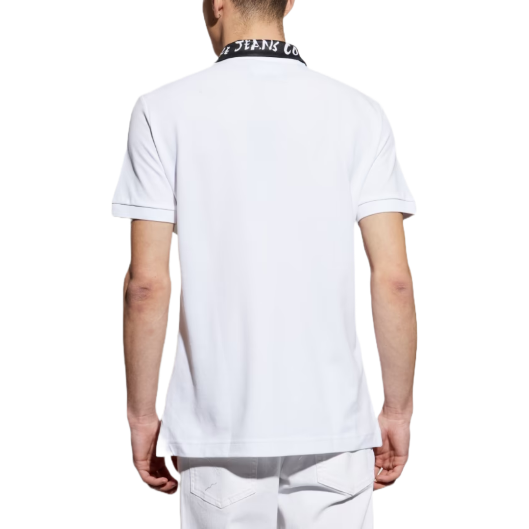 WHITE POLO WITH PRINTED LOGO