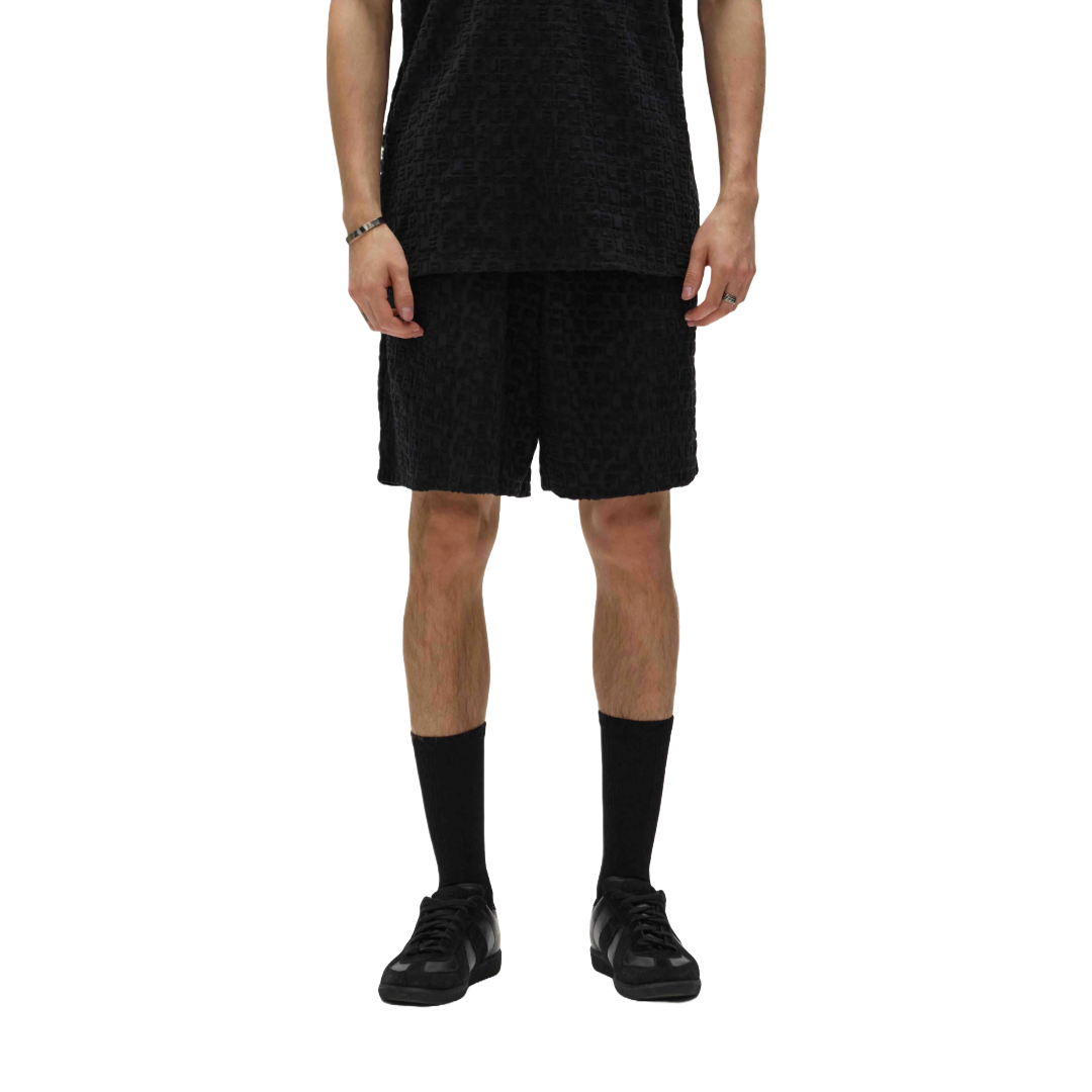 TERRY JACQUARD SHORTS BLACK