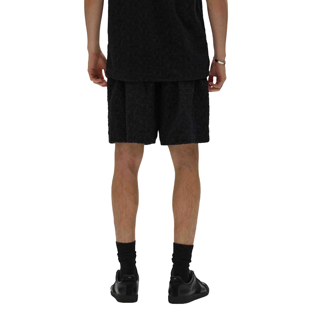 TERRY JACQUARD SHORTS BLACK