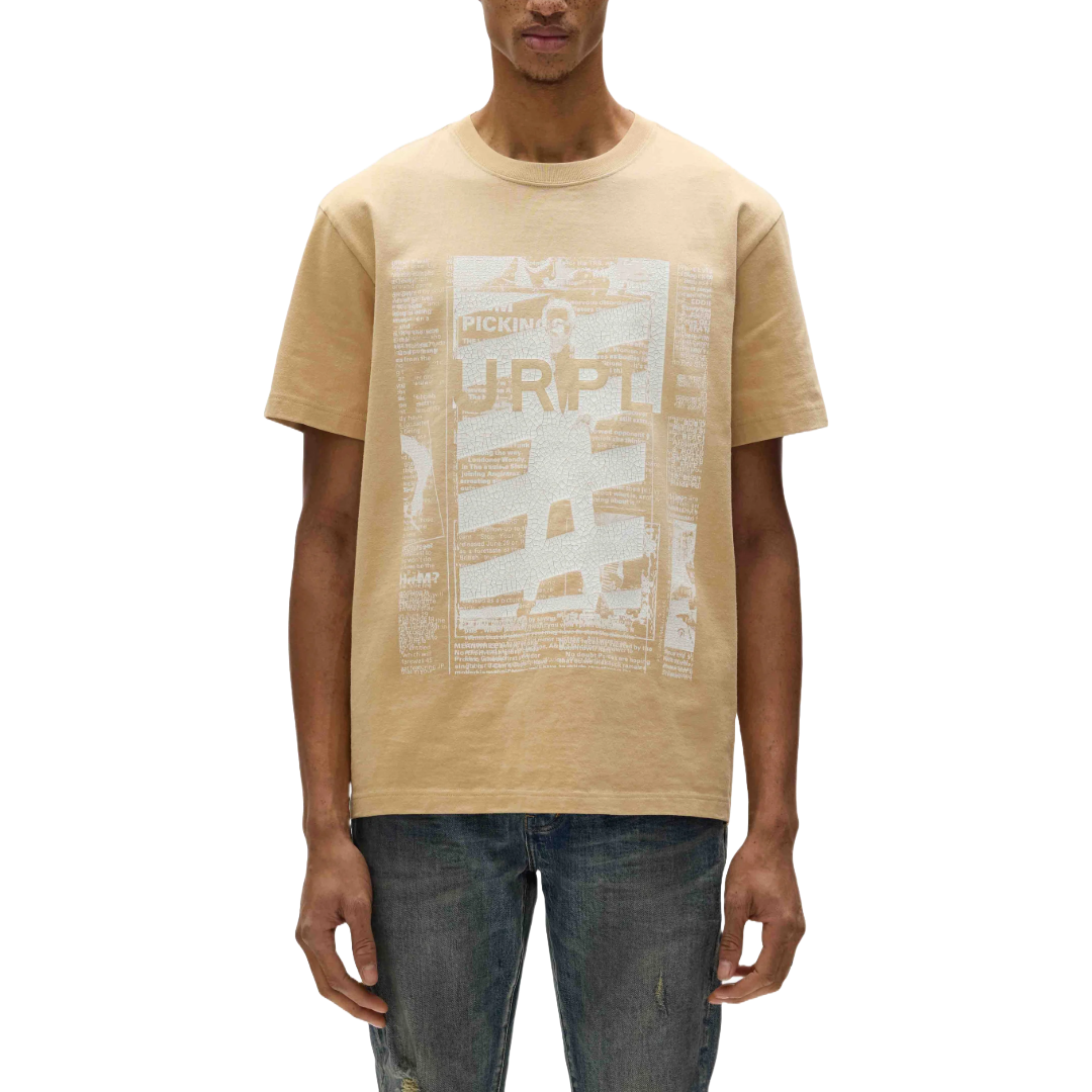 NEWSPRINT TEE BEIGE