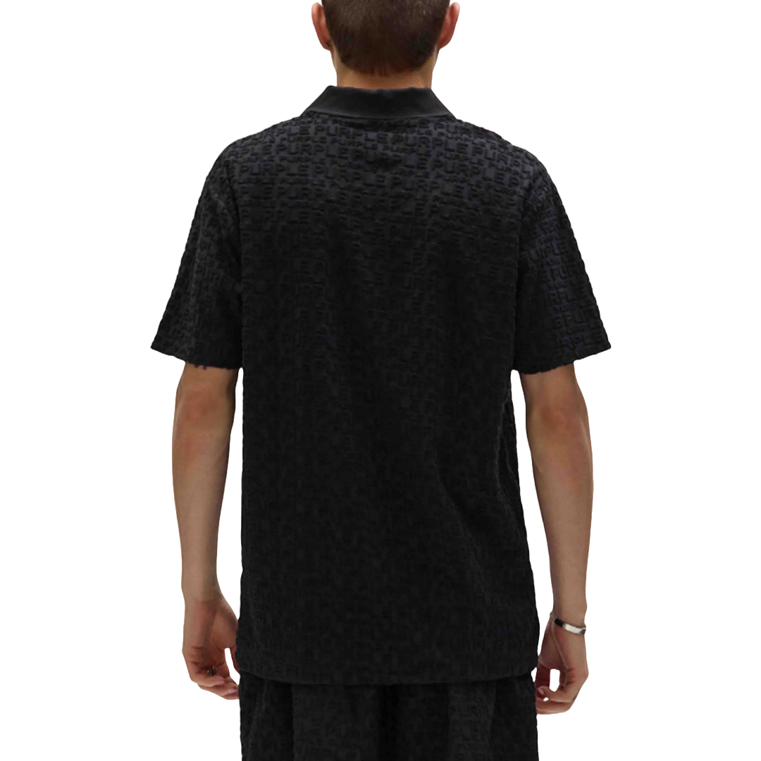 TERRY JACQUARD POLO BLACK