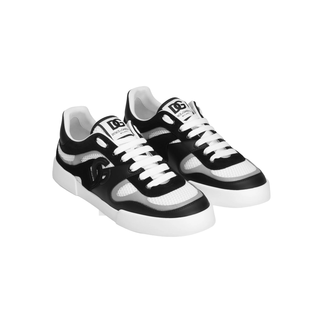PORTOFINO LOGO PATCH SNEAKERS BLACK/WHITE