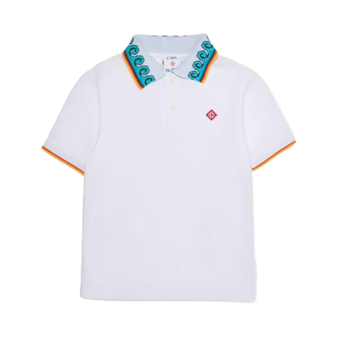 KIDS SHORT SLEEVE POLO WITH GRECO WAVE