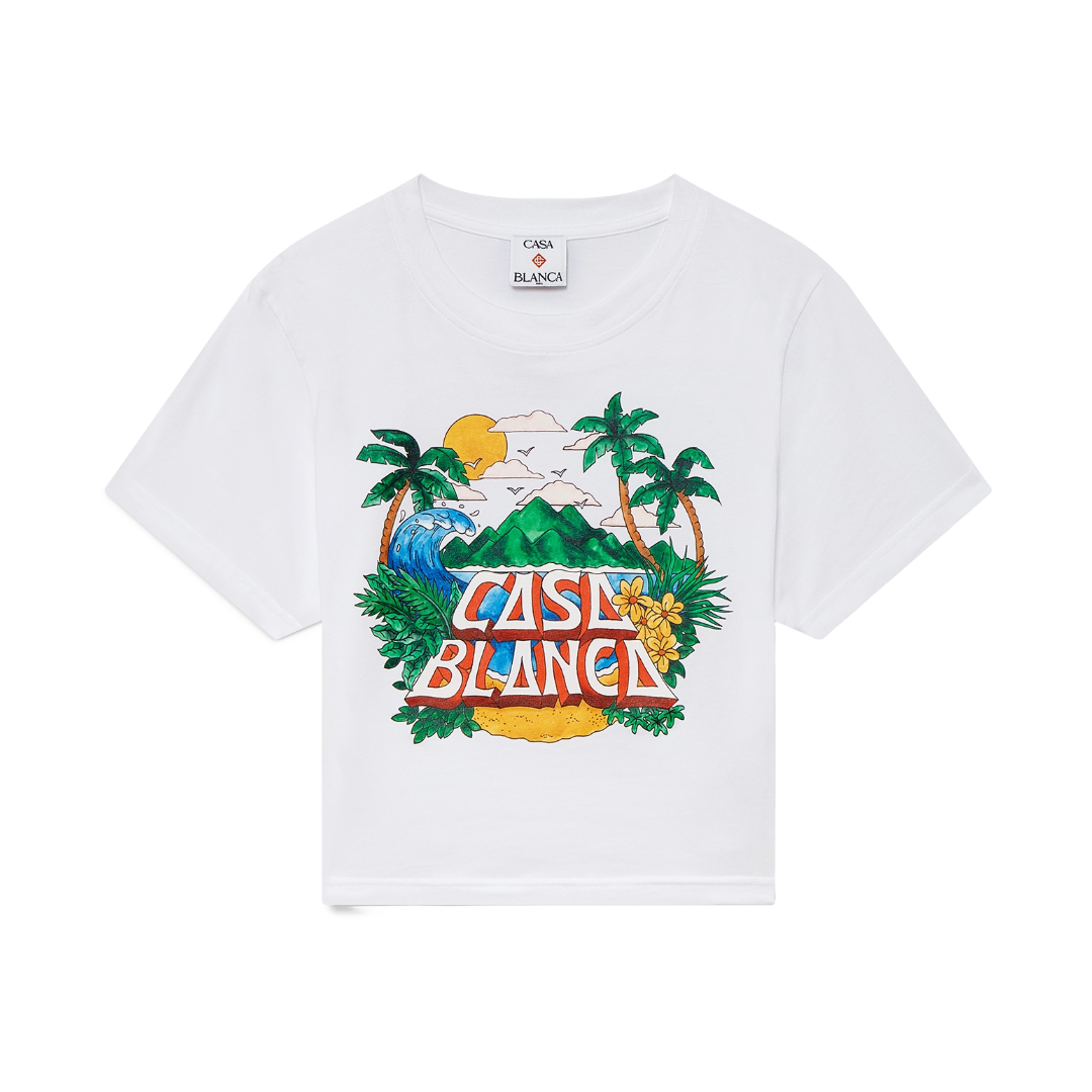 CASA BEACH WAVE CROPPED T-SHIRT WHITE