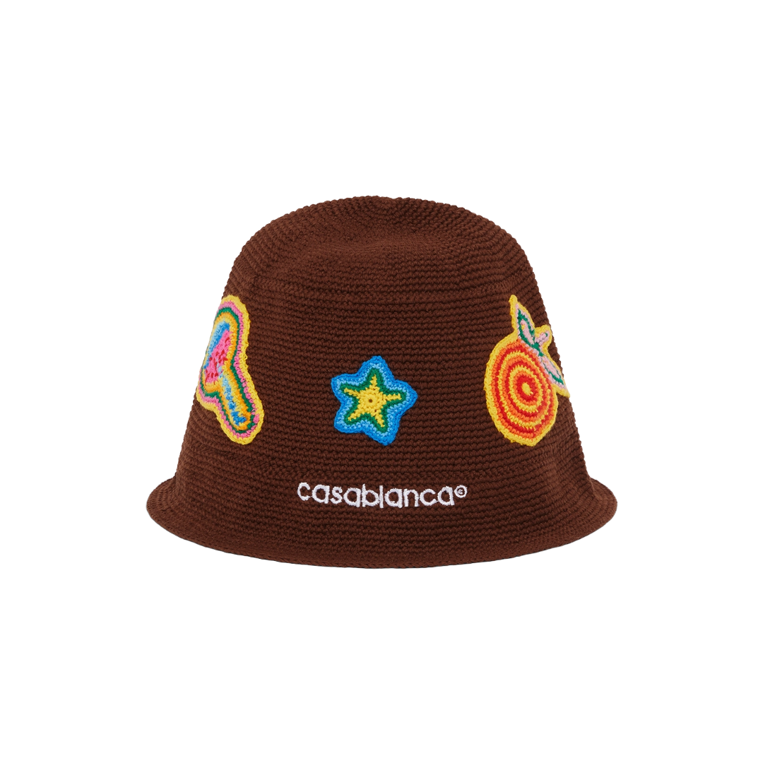 MOTIF CROCHET HAT BROWN