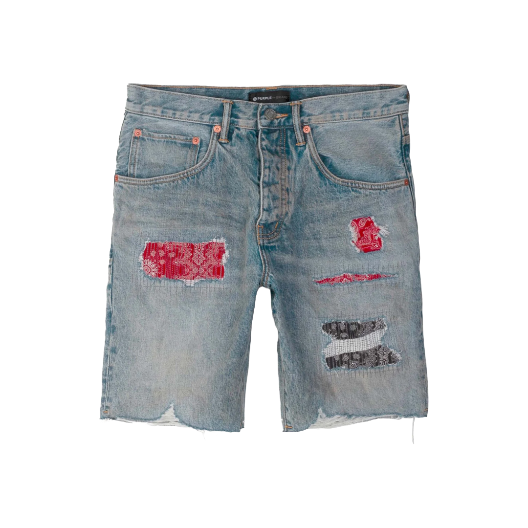 PURPLE BRAND BANDANA PATCHWORK SHORTS